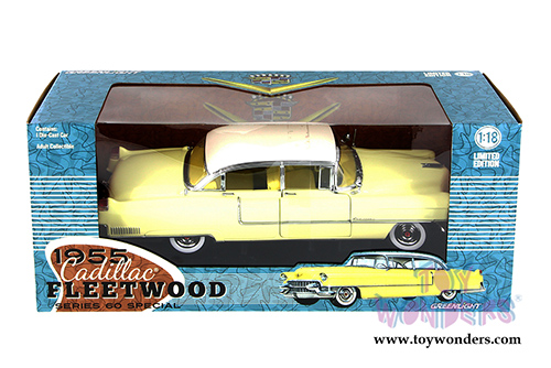 Greenlight - Cadillac Fleetwood S60 Hard Top (1955, 1/18 scale diecast model car, Yellow) 12937
