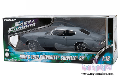 Greenlight Fast & Furious - Dom's Chevrolet Chevelle SS Hard Top (1970, 1/18 scale diecast model car, Grey) 12946