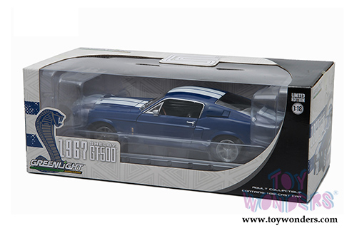Greenlight - Shelby GT500 Hard Top (1967, 1/18 scale diecast model car, White w/ Blue Stripes) 12953