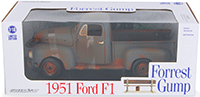 Show product details for Greenlight - Forrest Gump Ford F1 PickUp Truck (1951, 1/18 scale diecast model car, Rusted Blue) 12968