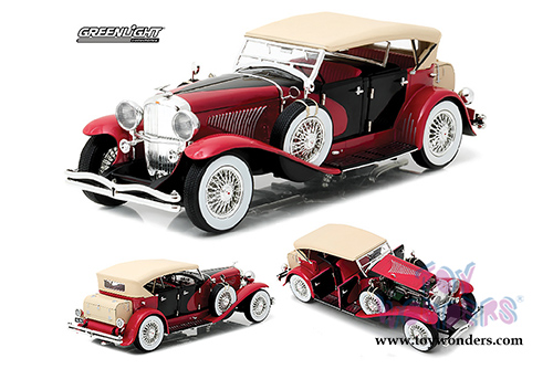 Greenlight - Duesenberg II SJ  (1934, 1/18 scale diecast model car, Red and Black) 12995