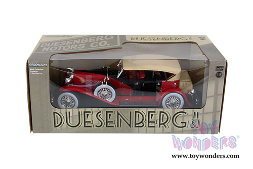 Greenlight - Duesenberg II SJ  (1934, 1/18 scale diecast model car, Red and Black) 12995