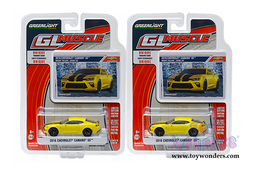 Greenlight - GL Muscle Series 16 - Chevrolet Camaro SS Hard Top (2016, 1/64 scale diecast model car, Bright Yellow) 13160E/48