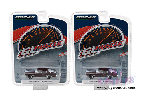 Greenlight - GL Muscle Series 19 | Chevrolet® Chevelle® SS™ Hard Top (1970, 1/64 scale diecast model car, Black Cherry) 13190C/48