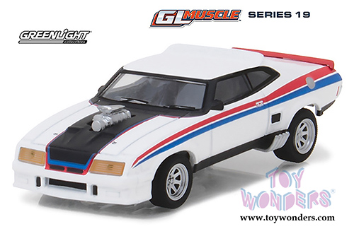 Greenlight - GL Muscle Series 19 | Ford Falcon XB Hard Top (1973, 1/64 scale diecast model car, White/Red/Blue) 13190E/48