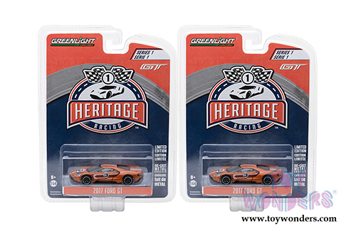 Greenlight - Ford GT Racing Heritage Series 1 | 1967 Ford GT40 Mk IV Tribute #3 (2017, 1/64 scale diecast model car,  Orange) 13200F/48