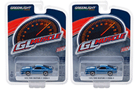 Show product details for Greenlight - GL Muscle Series 20 | Ford Mustang II Cobra II Hard Top (1976, 1/64 scale diecast model car, Bright Blue) 13210E/48