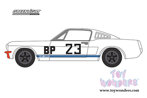 Greenlight - Ford GT Racing Heritage Series 2 | Ford Mustang Shelby® GT-350® BP #23 Charlie Kemp (1965, 1/64 scale diecast model car, White/Blue) 13220D/48