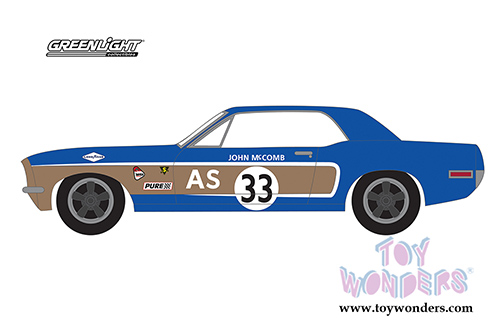 Greenlight - Ford GT Racing Heritage Series 2 | Ford Mustang AS #33 John McComb Trans Am (1968, 1/64 scale diecast model car, Continental Divide Blue) 13220E/48