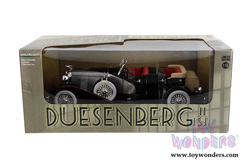 Greenlight - Duesenberg II SJ convertible (1/18 scale diecast model car, Black/Silver) 13504