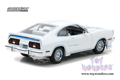 Greenlight - Ford Mustang II King Cobra Hard Top (1978, 1/18 scale diecast model car, White with Blue) 13508