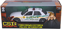 Show product details for Greenlight Hollywood - CSI: Miami (2002-2012 TV Series) - Ford Crown Victoria Police Interceptor Miami-Dade Police (2003, 1/18 scale diecast model car, White) 13514