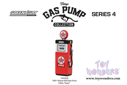 Greenlight - Vintage Gas Pumps Series 4 | 1951 Wayne 505 Caltex Gas Pump (1/18 scale diecast model, Red) 14040B
