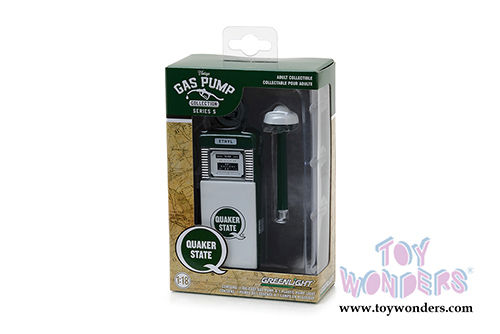 Greenlight - Vintage Gas Pumps Series 5 | 1951 Wayne 505 Quaker State Gas Pump with Pump Light (1/18 scale diecast model, Green) 14050A