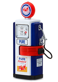 Show product details for Greenlight - Vintage Gas Pumps Series 5 | 1948 Wayne 100-A "Pure Firebird: Racing Fuel" Gas Pump (1/18 scale diecast model, Blue) 14050B
