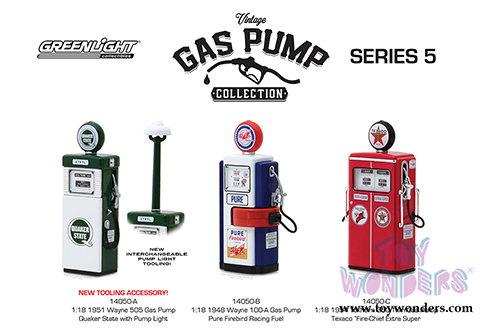 Greenlight - Vintage Gas Pumps Series 5 | 1954 Tokheim 350 Twin Texaco Gas Pump (1/18 scale diecast model, Red) 14050C