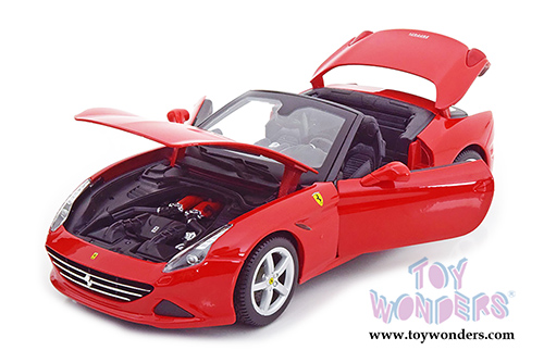 BBurago Ferrari Race & Play - Ferrari California T Open Top (1/18 scale diecast model car, Red) 16007R