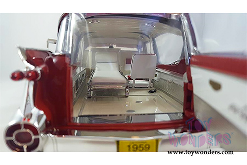 Greenlight Precision Collection - Cadillac Ambulance Hard Top (1959, 1/18 scale diecast model car, Red/White) 18001