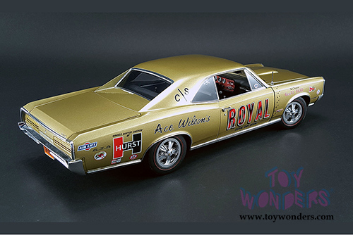 Acme - Ace Wilson's Royal Pontiac GTO Tiger Drag Car Hard Top (1966, 1/18 scale diecast model car, Tiger Gold) 1801206