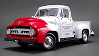 Show product details for Acme - Ford F100 So-Cal Speed Shop Push Truck (1953, 1/18 scale diecast model car, White/Red) 1807208