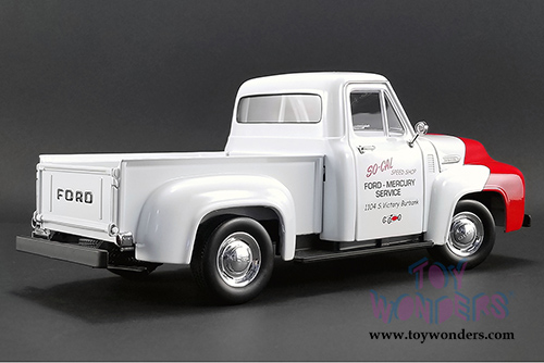 Acme - Ford F100 So-Cal Speed Shop Push Truck (1953, 1/18 scale diecast model car, White/Red) 1807208