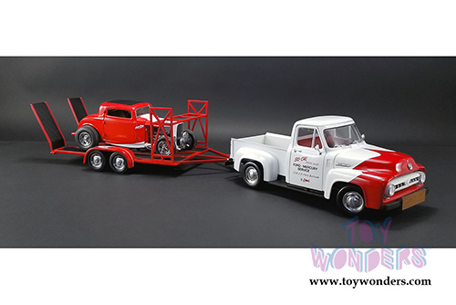 Acme - Ford F100 So-Cal Speed Shop Push Truck (1953, 1/18 scale diecast model car, White/Red) 1807208