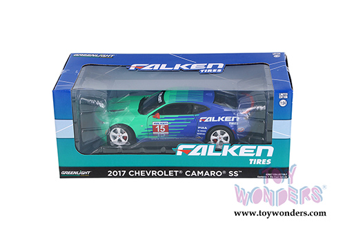 Greenlight - Chevrolet® Camaro® SS™ Falken Tires Hard Top (2017, 1/24 scale diecast model car, Green/Blue) 18241