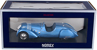 Show product details for Norev - Peugeot 302 Darl's Mat Roadster (1937, 1/18 scale diecast model car, Blue Metallic) 184821