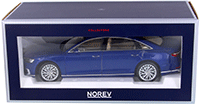 Show product details for Norev - Audi A8 L Hard Top (2017, 1/18 scale diecast model car, Blue Metallic) 188365
