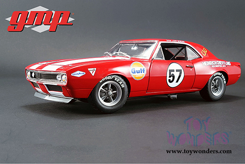 GMP - Chevrolet® Camaro® #57 Gulf Oil Heinrich Chevy-Land Hard Top (1967, 1/18 scale diecast model car, Red/White) 18843