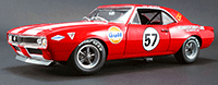 Show product details for GMP - Chevrolet® Camaro® #57 Gulf Oil Heinrich Chevy-Land Hard Top (1967, 1/18 scale diecast model car, Red/White) 18843