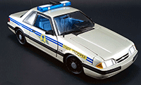 Show product details for GMP - Ford Mustang South Carolina Highway Patrol SSP (1991, 1/18 scale diecast model car, White w/Blue) 18844