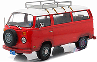 Show product details for Greenlight - Artisan Field of Dreams Volkswagen Type 2 Bus (1973, 1/18 scale diecast model car, Red) 19010