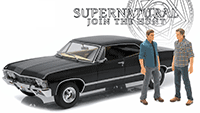 Show product details for Greenlight - Artisan Supernatural (TV Series 2005) - Chevrolet Impala Sport Hard Top with Sam and Dean Figures (1967, 1/18 scale diecast model car, Black) 19021