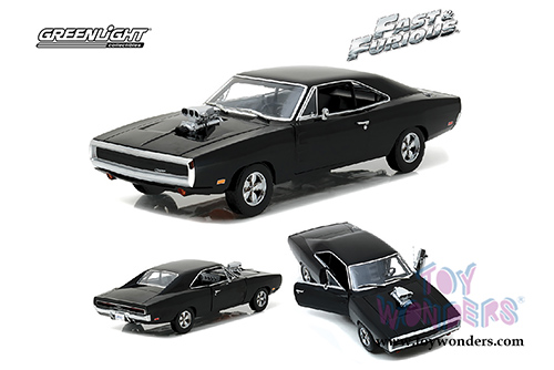 Greenlight - Artisan Fast & Furious - Dom's Dodge Charger T-Top (1970, 1/18 scale diecast model car, Black) 19027