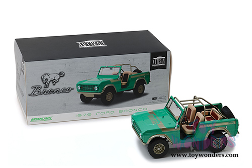 Greenlight - Artisan Ford Bronco "Twin Peaks" - Gas Monkey Garage (1976, 1/18 scale diecast model car, Green) 19034