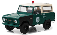 Show product details for Greenlight - Artisan Ford Bronco Police Pursuit New York City Police Department (NYPD) (1967, 1/18 scale diecast model car, Green) 19036
