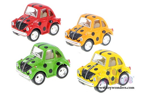 Kinsmart - Little Beetle Ladybug (2", Scale diecast model car, Asstd.) 2001DBG