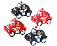 Show product details for Kinsmart - Little Beetle Police/Fire Fighter (2", Scale diecast model car, Asstd.) 2001DPR