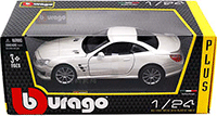 Show product details for BBurago - Mercedes-Benz SL 65 AMG Hard Top (1/24 scale diecast model car, Pearl White) 21066W
