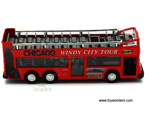 Chicago Sightseeing Double Decker Bus Open Top (6", Red) 2168CG