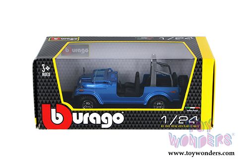 BBurago - Jeep Wrangler (1/24 scale diecast model car, Blue) 22033BU