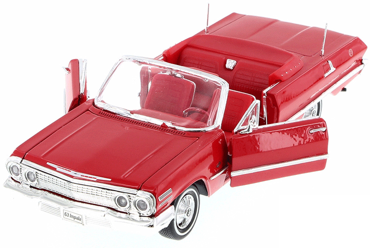 Show product details for Welly - Chevrolet Impala Convertible (1963, 1/24 scale diecast model car, Asstd.) 22434/4D