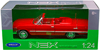 Show product details for Welly - Chevrolet® Impala™ Convertible (1963, 1/24 scale diecast model car, Red) 22434WR