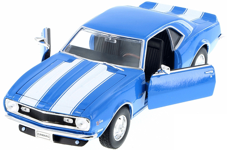 Show product details for Welly - Chevy Camaro Z28 (1968, 1/24 scale diecast model car, Asstd.) 22448/4D
