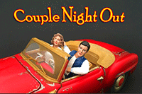Show product details for American Diorama Figurine - Seated Couple Night Out II Figures set of 2 (1/18  scale, Pink, Blue and white) 23833B