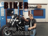Show product details for American Diorama Figurine - Biker Motorman (1/24 scale, Black with Blue) 23915