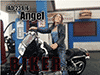 Show product details for American Diorama Figurine - Biker Angel (1/24 scale, Black with Blue) 23916