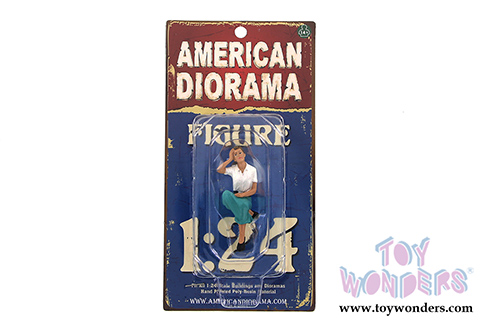 American Diorama Figurine - Sitting Figure Kristan (1/24  scale, White with Green) 23926