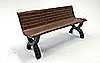 Show product details for American Diorama Accesories - Park Bench (1/18 scale, Brown) 23982